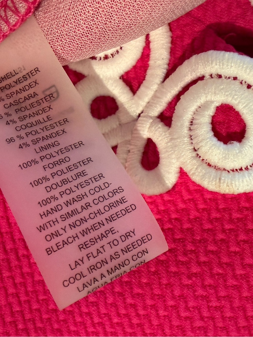 Vince Camuto Applique Sleeveless Mini Shift Dress Hot Pink - Size 16 - Picture 5 of 7